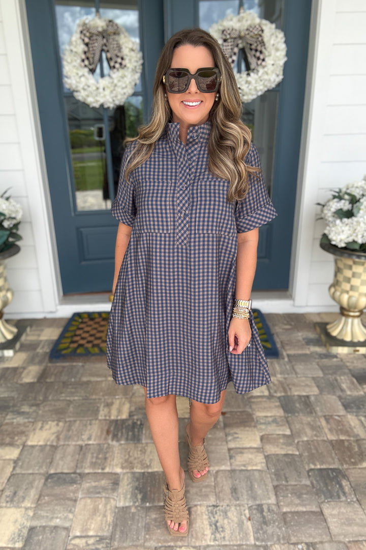 Autumn Check Shirt Dress