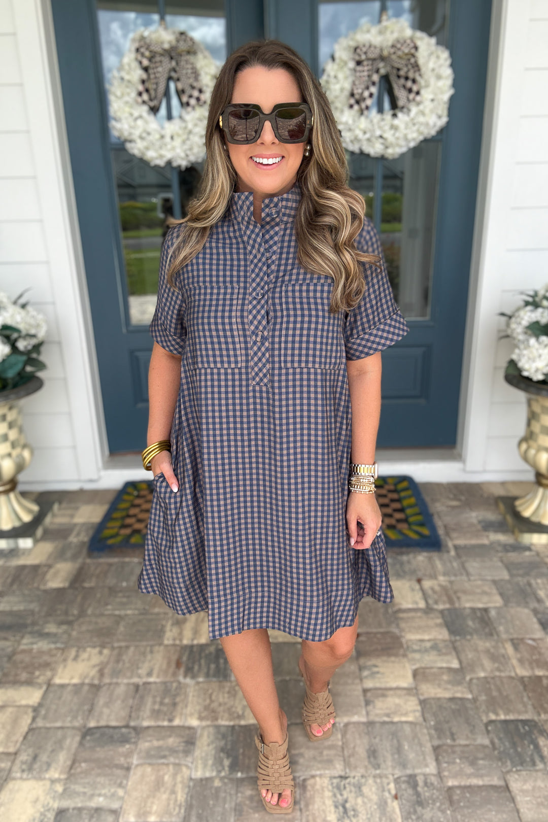 Autumn Check Shirt Dress
