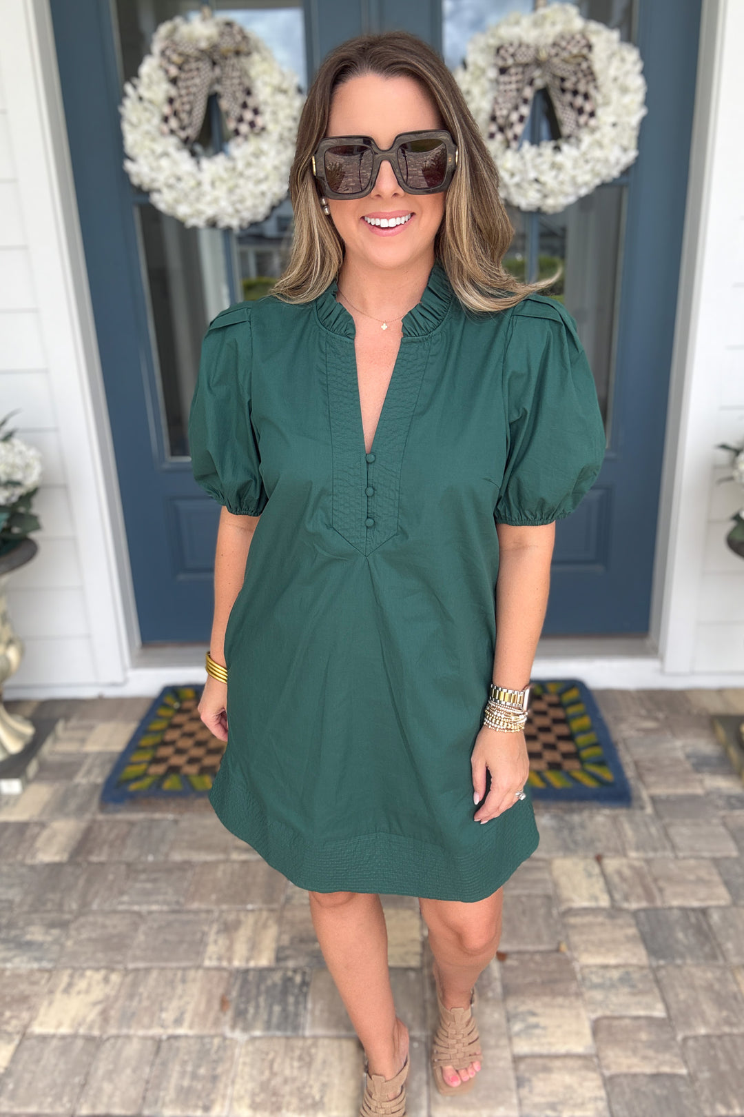 Simply Yours Shift Dress - Hunter Green