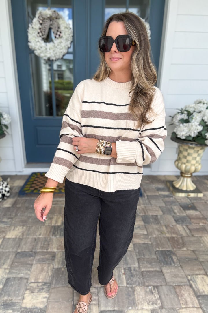 Z Supply: Cirrus Stripe Sweater - Chalk