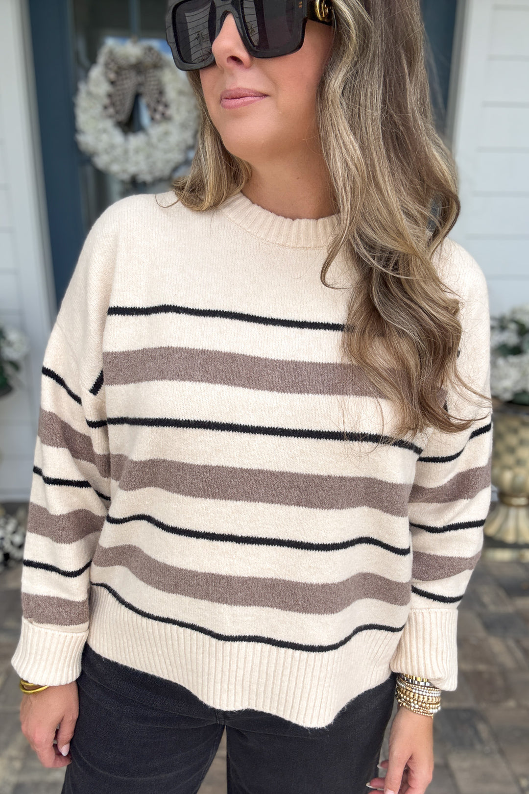 Z Supply: Cirrus Stripe Sweater - Chalk