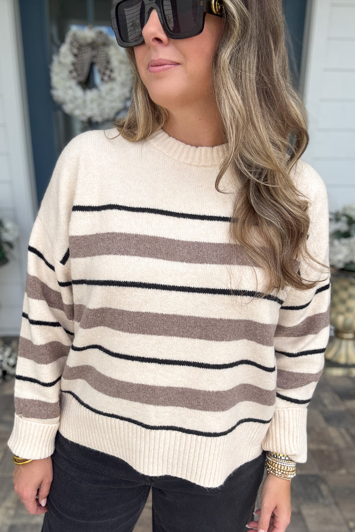 Z Supply: Cirrus Stripe Sweater - Chalk