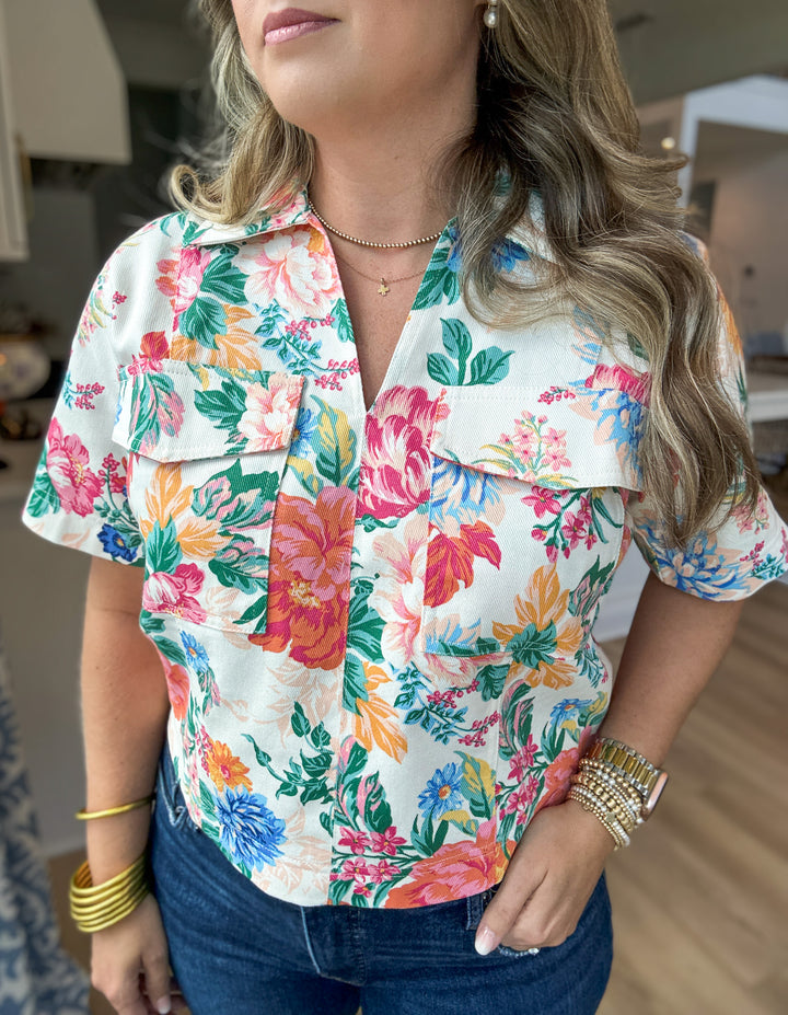 Karlie: English Garden Pocket Top