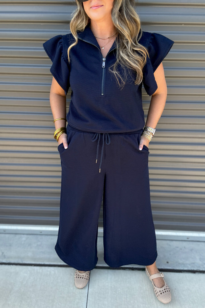 I'm Here Ribbed Pants - Navy