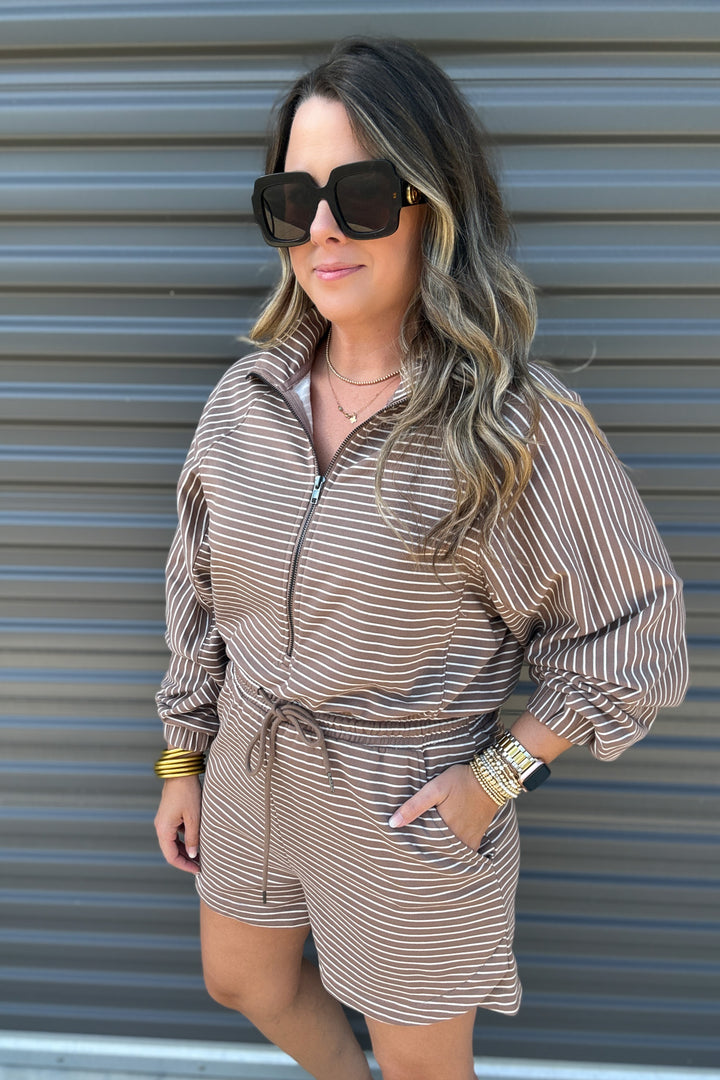 Mocha Madness Stripe Romper
