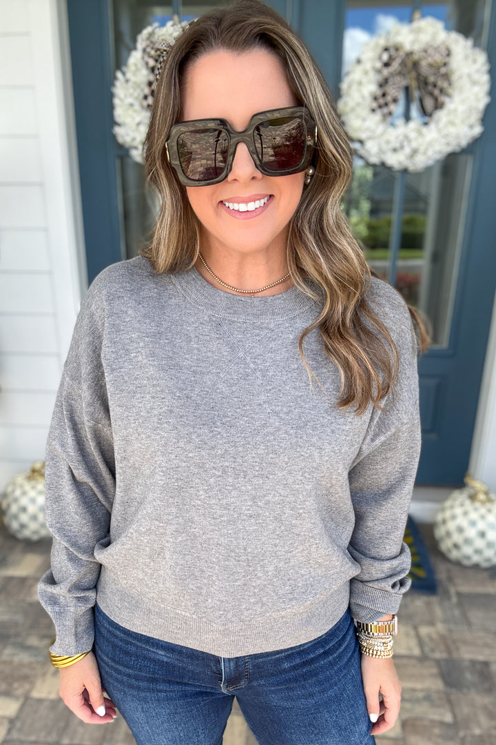 Z Supply: Take It Easy Sweater - Classic Heather Grey