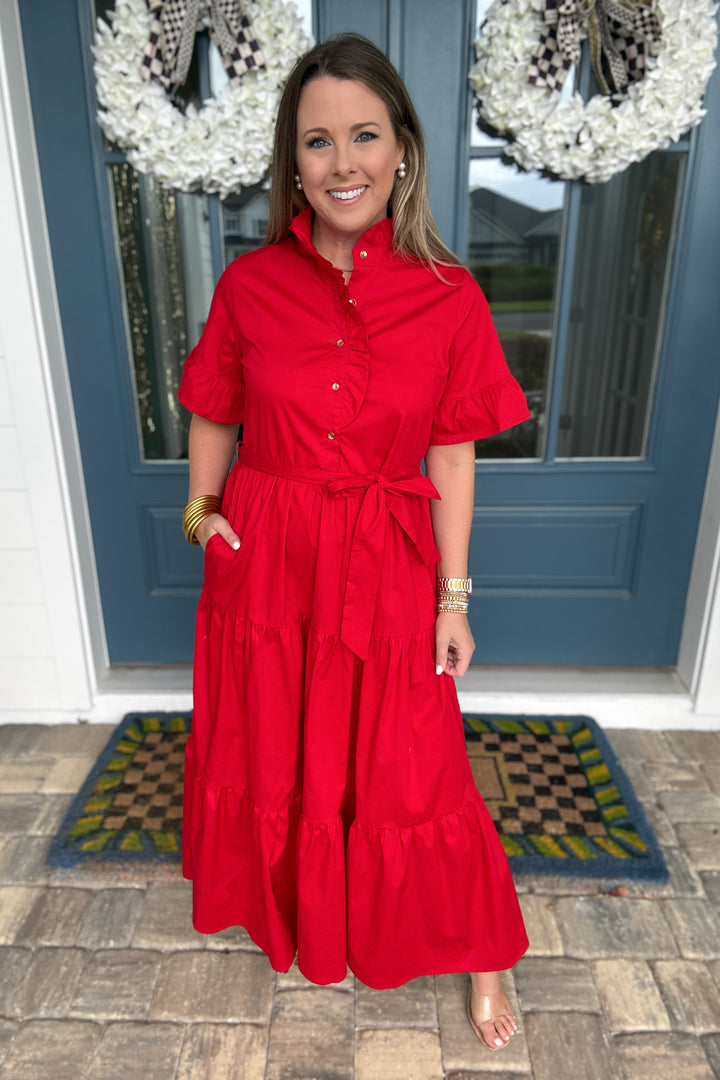 Mary Square: Kate Dress - Festive Red