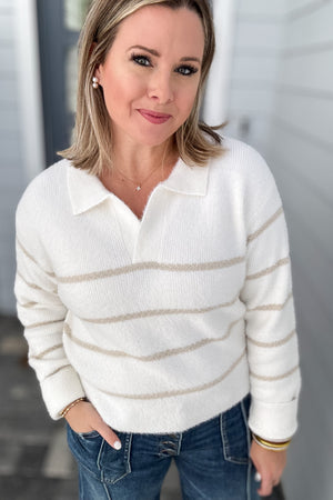 Z Supply: Monique Stripe Sweater - Sandstone
