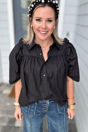 Ruffle Goes On Top - Black