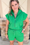 Walk It Now Romper - Kelly Green