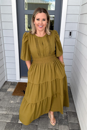 Whenever You Call Maxi Dress - Olive