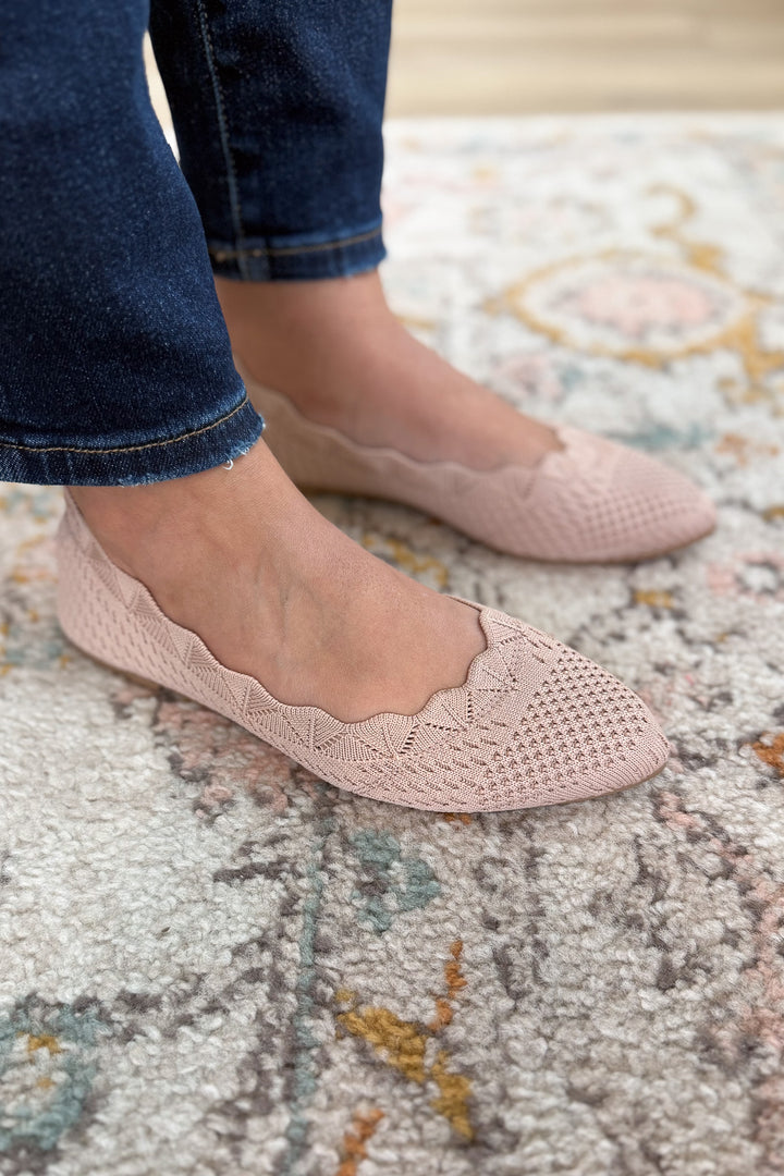 Scalloped Flats - Mauve