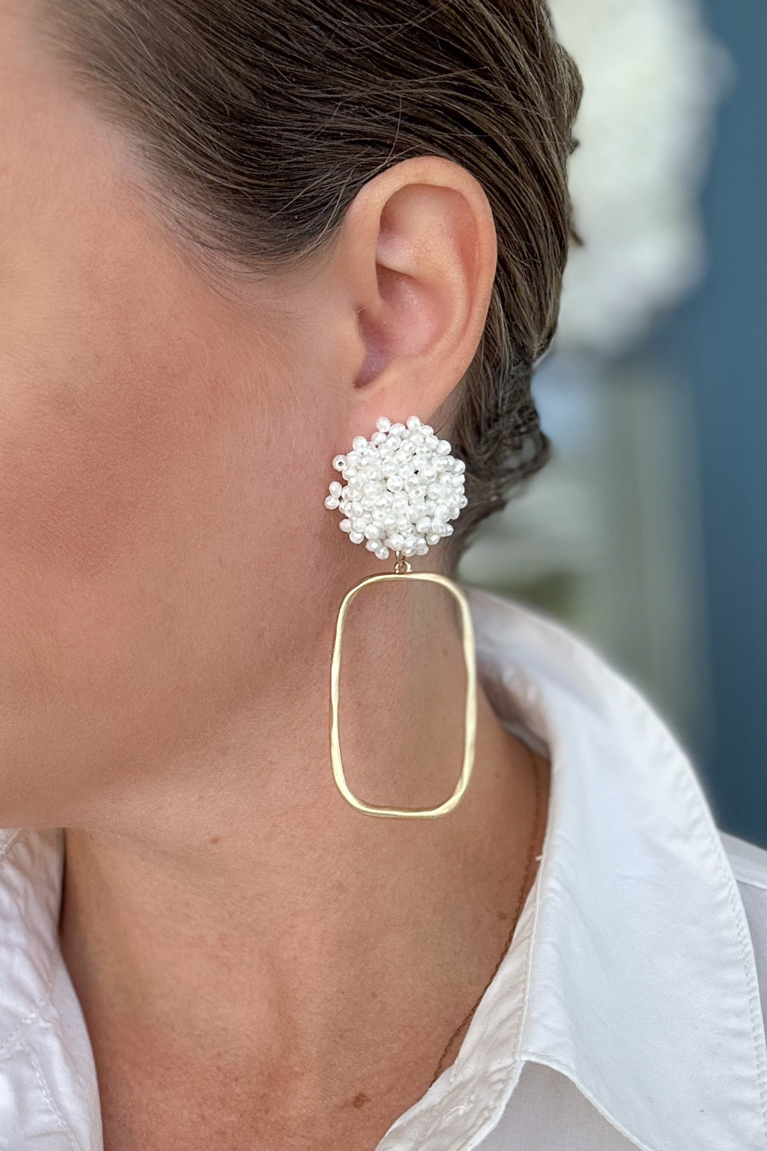 Glam Pearl Cluster Dangle Earring
