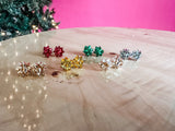 Bow Stud Earrings - Christmas