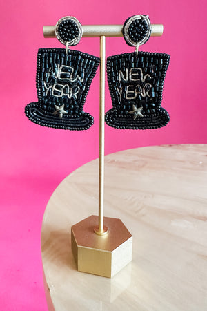 "NEW YEAR" Beaded Hat Earrings