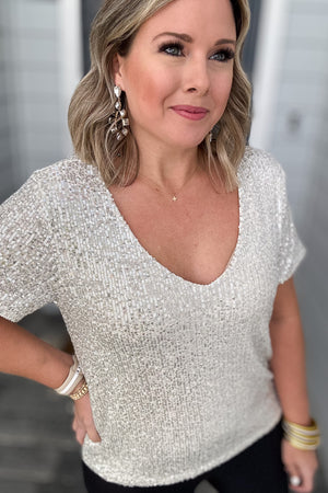 Z Supply: Marbella Sequin Top - Stardust