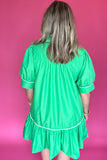 Preppy Ruffle Dress - Kelly Green