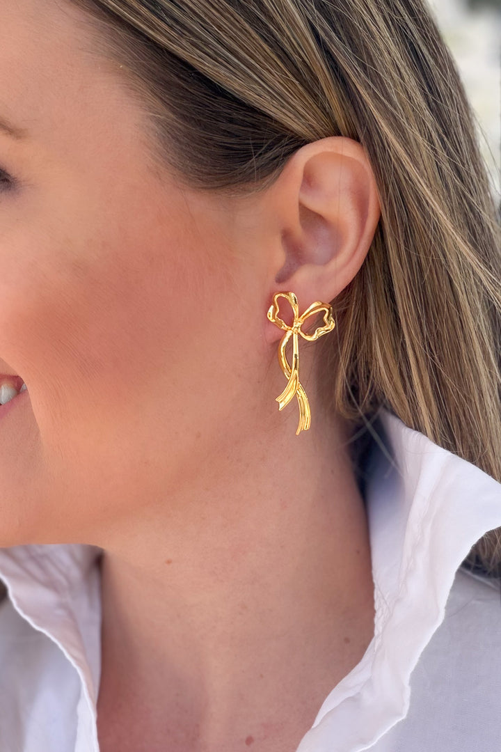Bayley Bow Earring - 18k Gold Plated