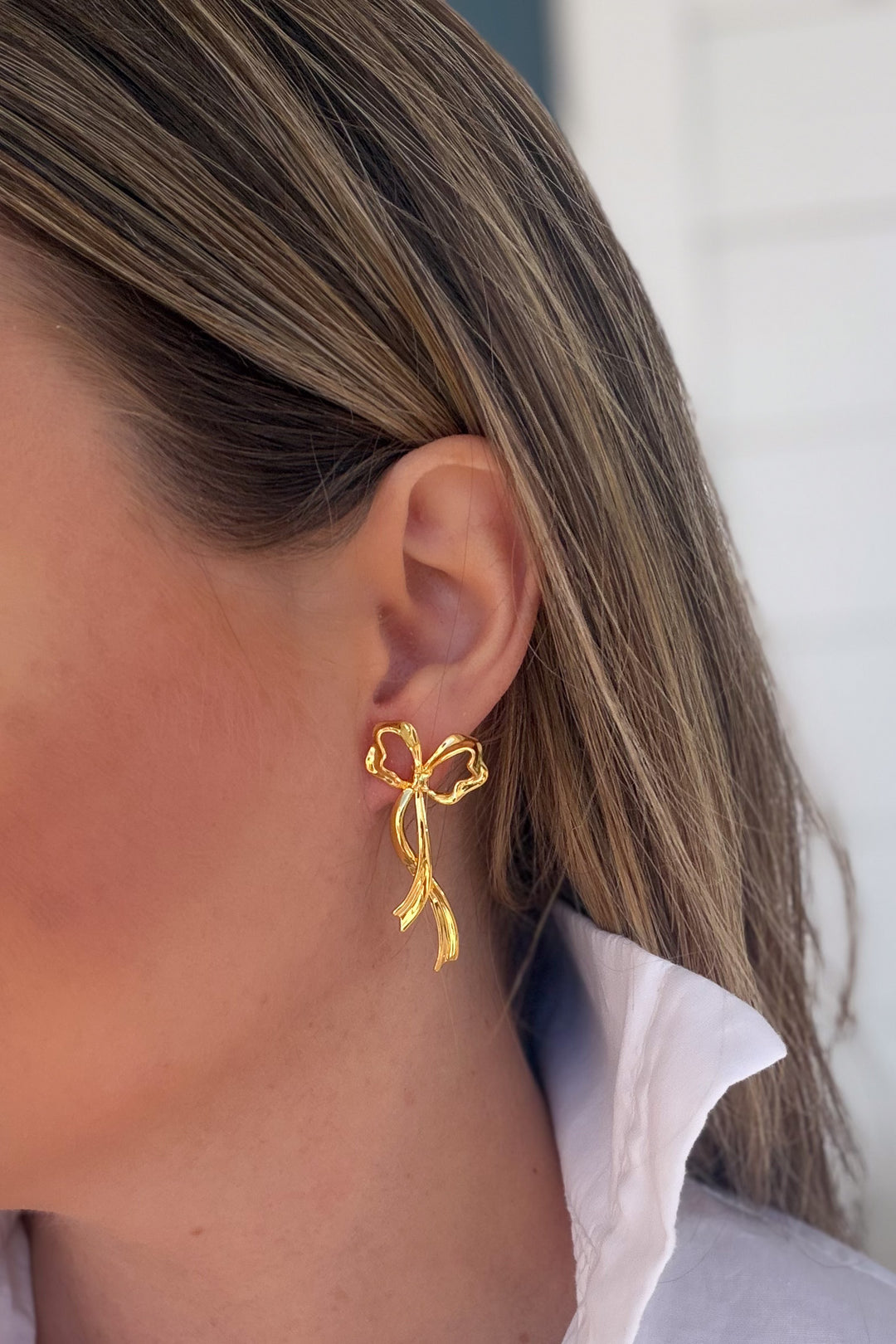 Bayley Bow Earring - 18k Gold Plated