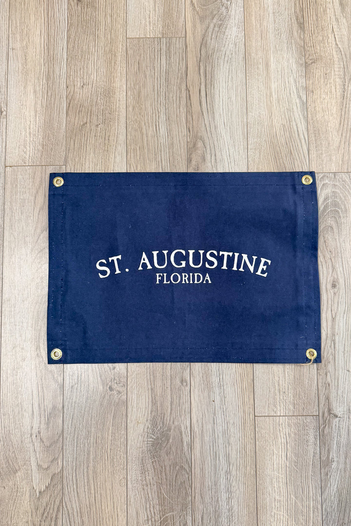 St Augustine Canvas Banner Flag with Grommets: Navy
