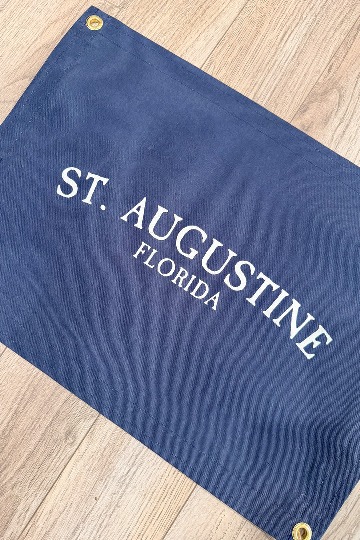 St Augustine Canvas Banner Flag with Grommets: Navy