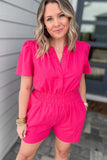 THML: Sophisticated Beauty Romper - Magenta