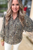 Falling Into Leopard Blouse