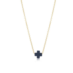 enewton: 16" Necklace Gold - Signature Cross - Navy