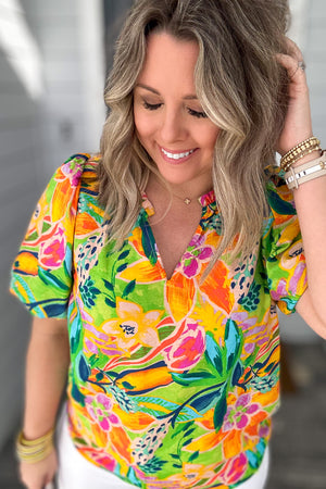 tropical skies are blue blouse