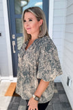 Once Upon A Time Fall Blouse - Forest