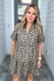 THML: Leopard Lane Puff Sleeve Dress