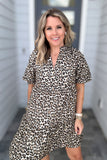 THML: Leopard Lane Puff Sleeve Dress