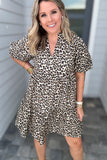 THML: Leopard Lane Puff Sleeve Dress