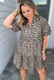 THML: Leopard Lane Puff Sleeve Dress