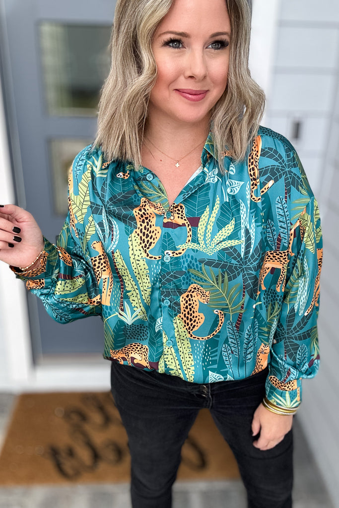Wild Thing Button Down - Teal