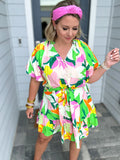 Fab + Fun Retro Dress - Green Multi
