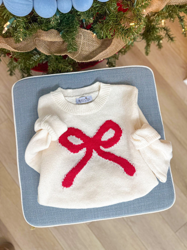 Sweet & Social Bow Sweater - Ivory