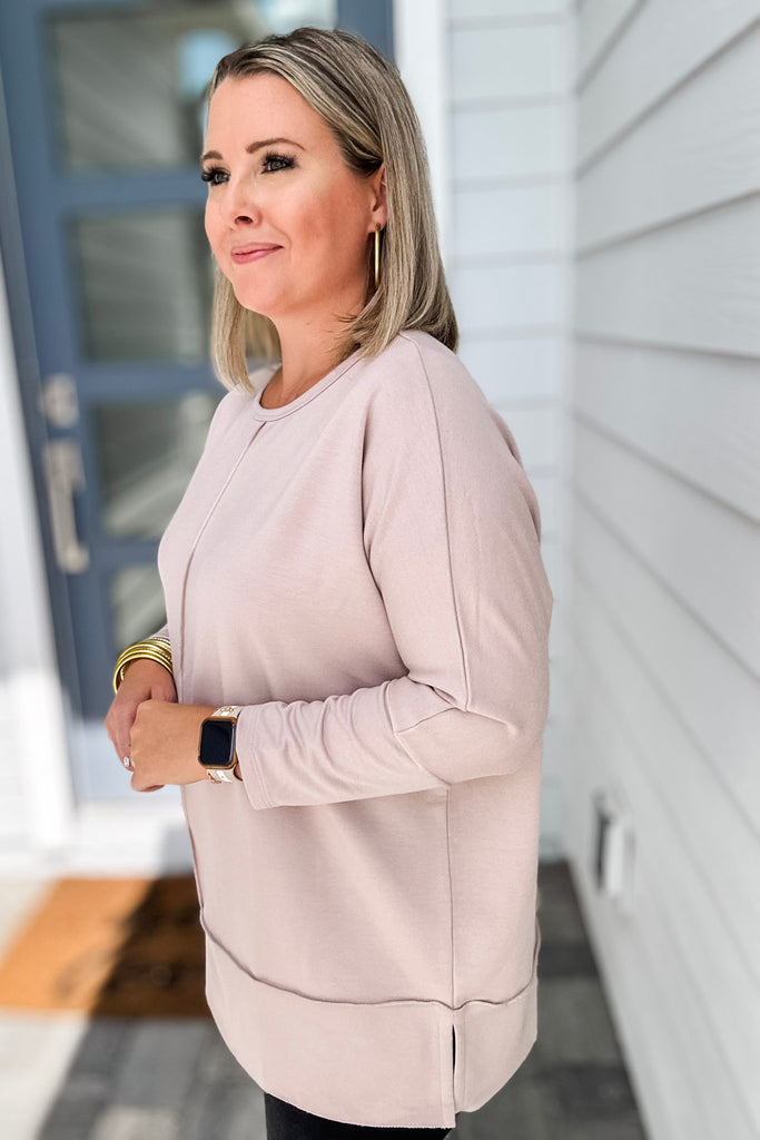 Spanx: Perfect Length Top, Dolman 3/4 Sleeve - Oat