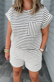 Today Goes Stripe Shorts - Cream + Black