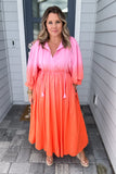 Ombre Forever Maxi Dress - Pink + Orange