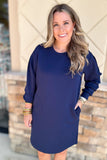 Spanx: Airessentials Crew Neck Dress - Timeless Navy