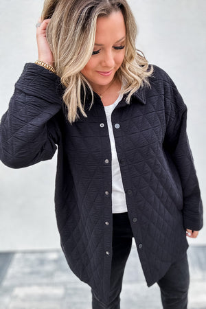 Leah QUILTED SHACKET - Black