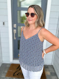 Who You Know Printed Pleated Tank