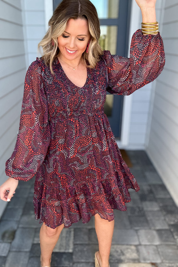 Adore The Print Dress -  Red Mix