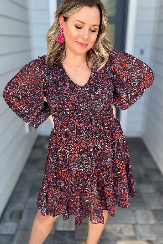 Adore The Print Dress -  Red Mix