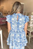 Blue + White Just Right Smocked Waist Dress