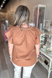 Early Autumn Ruffle Blouse - Caramel