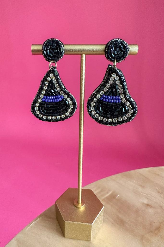 Witches Hat Beaded Earrings