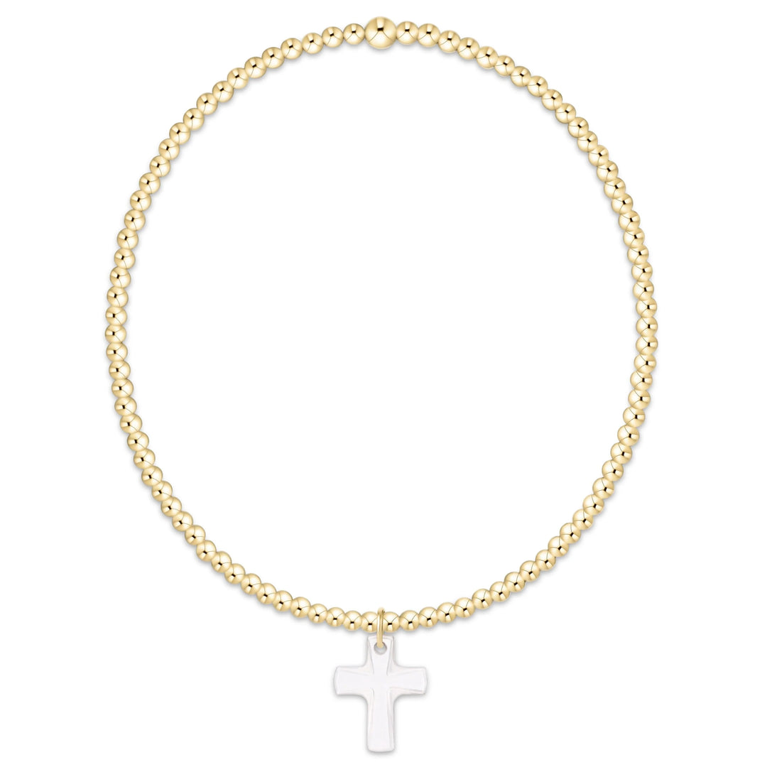 enewton: classic gold 2mm bracelet - blessed crystal charm