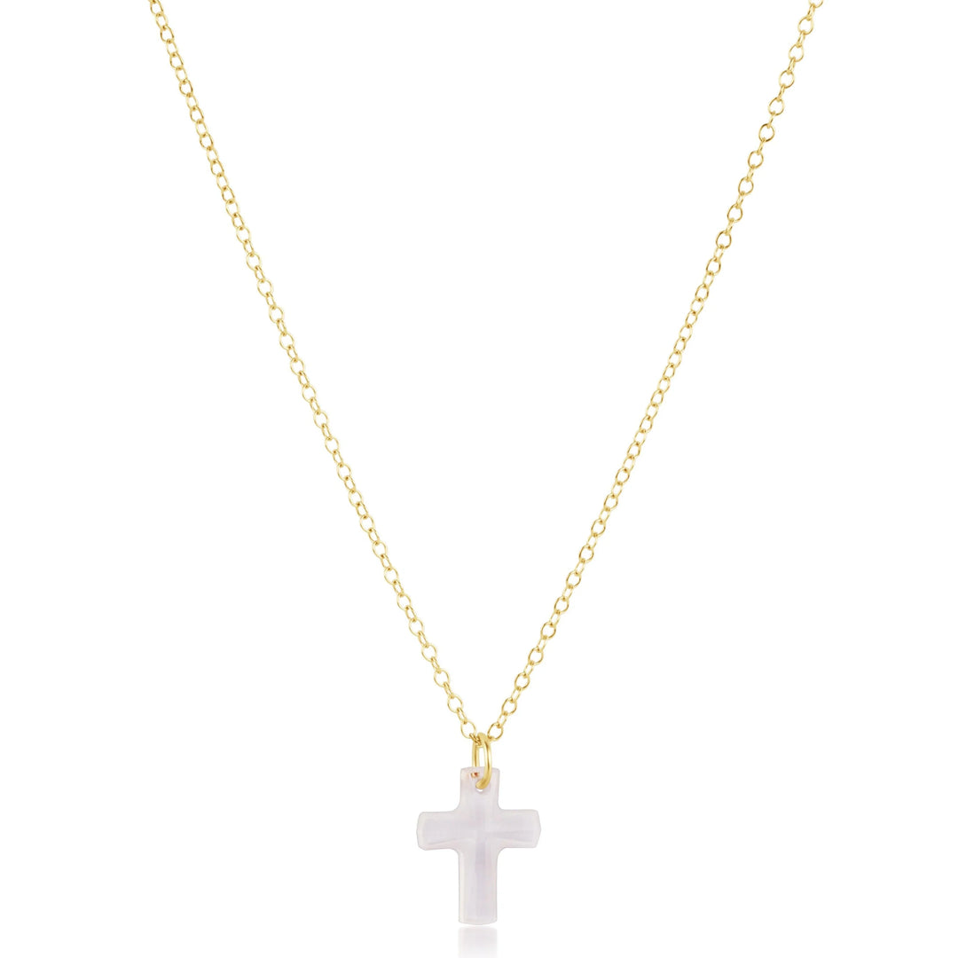 enewton: 16" necklace gold - blessed crystal charm